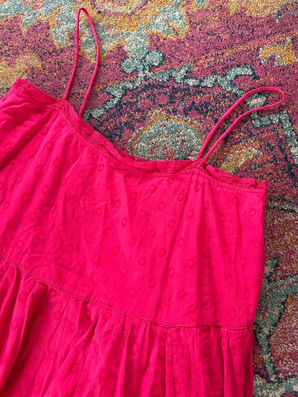 NWT Ulla Johnson | Hot Pink Beatriz Spaghetti Strap Embroidered Mini Dress Sz 10